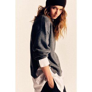 ZARA KNIT JUMPER WITH CONTRAST POPLIN